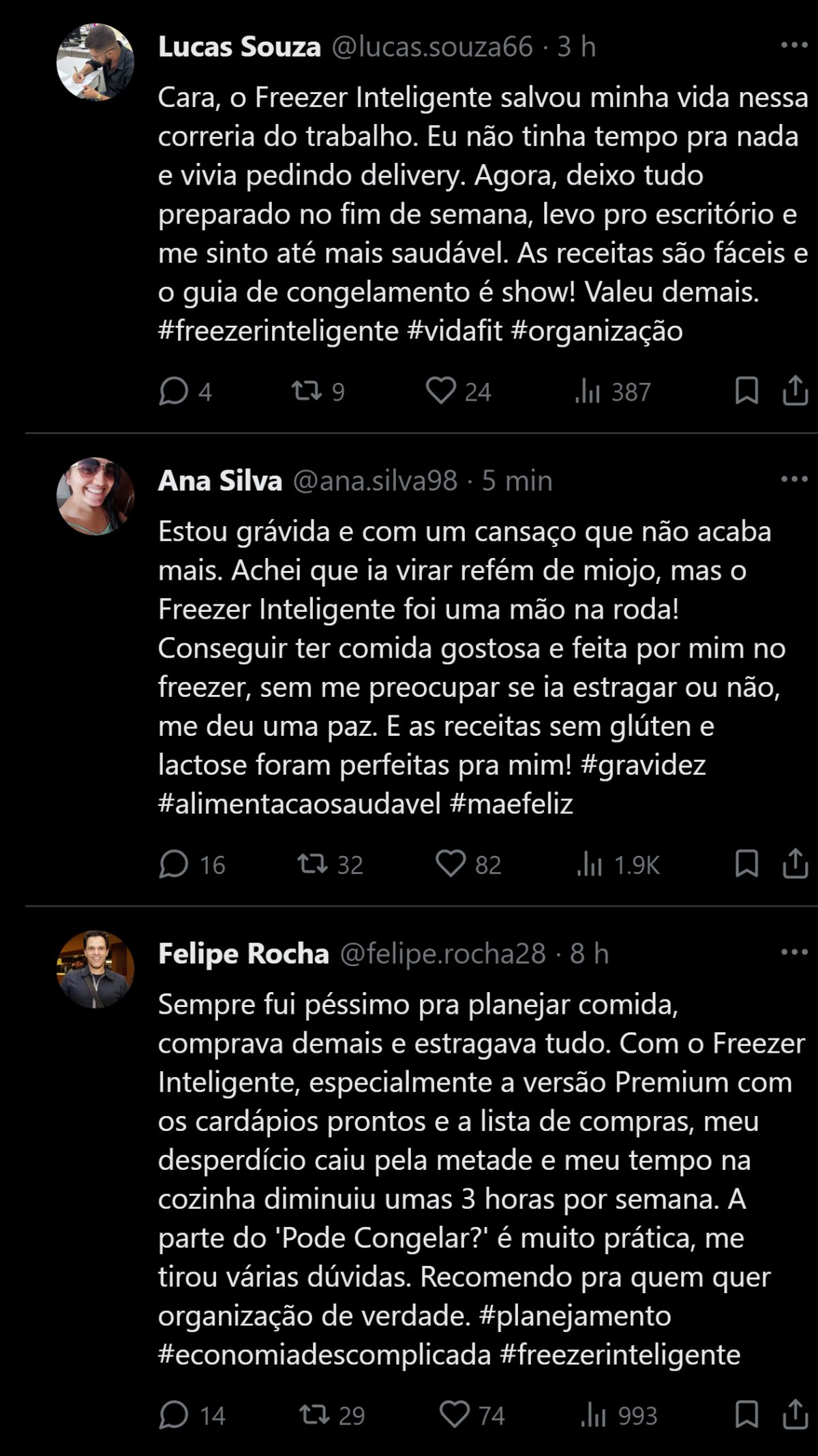 Print de depoimento real de cliente do Freezer Inteligente