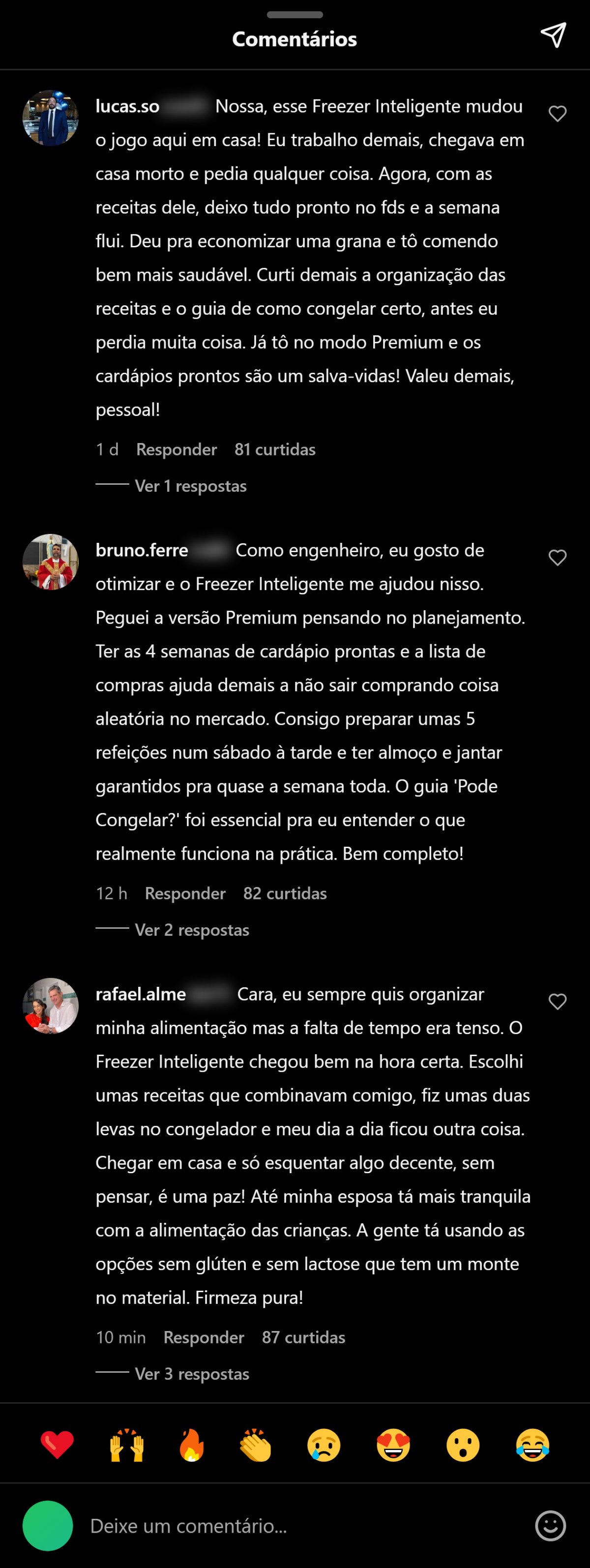 Print de depoimento real de cliente do Freezer Inteligente