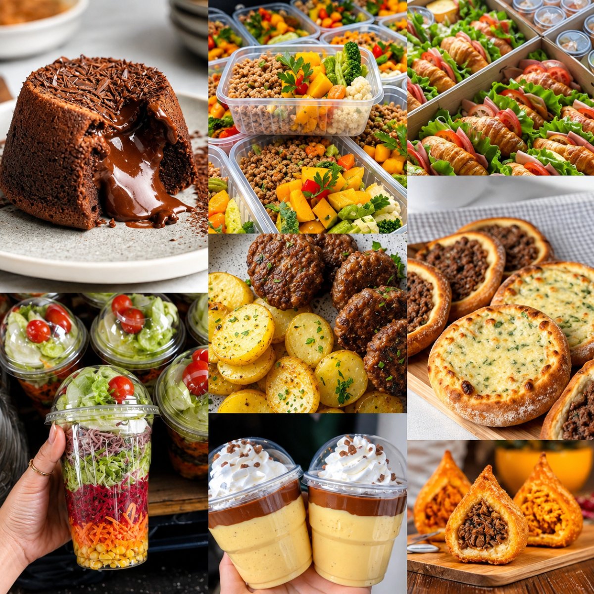 Mosaico de receitas práticas e saborosas do Método Freezer Inteligente